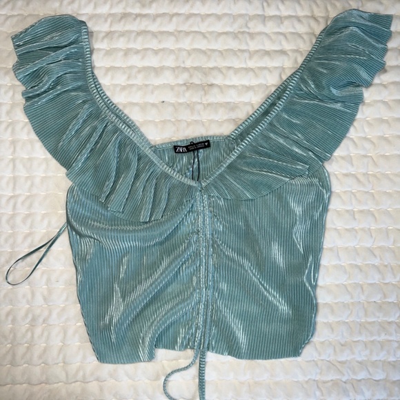 Super cute butterfly sleeve ribbed top - Picture 5 of 8